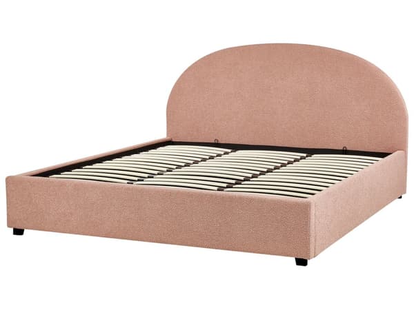 Dobbelt containerseng betrukket med minimalistisk retro beige stof 180 x 200