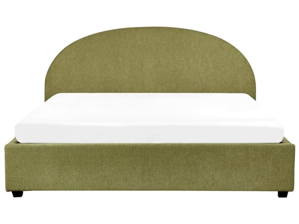 Dobbelt containerseng betrukket med minimalistisk retro beige stof 180 x 200