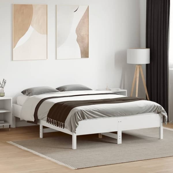 vidaXL Sengeramme uten madrass hvit 140x190 cm heltre furu