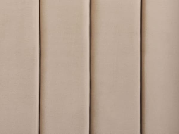 Vattensäng Beige Sammet 180 x 200 cm Dubbelstorlek med Madrass Högt Nackstöd med Förvaringsbänk