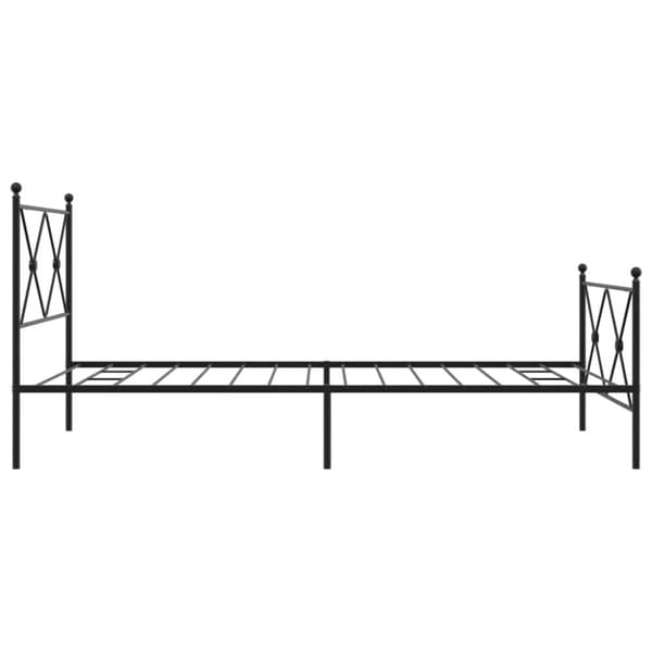 vidaXL sengeramme med sengegavl og fodgærde 100x190 cm metal sort