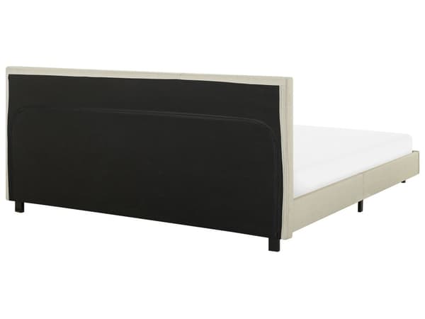Vattensäng Lamellbas Sängram Beige Polyester Tyg 180 x 200 cm Klädd Modern Design