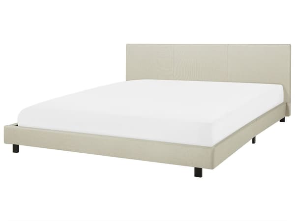 Vattensäng Lamellbas Sängram Beige Polyester Tyg 180 x 200 cm Klädd Modern Design