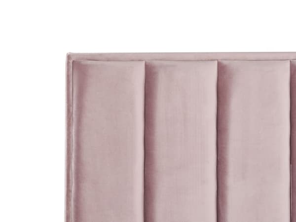 Sengeramme Rosa Fløyel 140 x 200 cm Svarte metallben Oppbevaringsrom Polstret sengegavl Soverom
