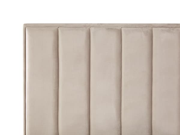 Sengeramme Taupe Fløyel 160 x 200 cm Svarte metallben Oppbevaringsrom Polstret sengegavl Soverom