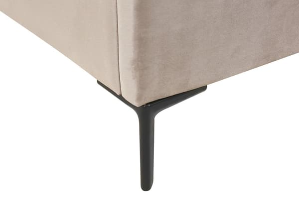 Sengeramme Taupe Fløyel 160 x 200 cm Svarte metallben Oppbevaringsrom Polstret sengegavl Soverom