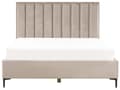 Miniatyrbillede 5 af 11: Sengeramme Taupe Velvet 180 x 200 cm Sorte metalben Opbevaringsrum Polstret hovedgærde Soveværelse
