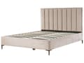 Miniatyrbillede 6 af 11: Sengeramme Taupe Velvet 180 x 200 cm Sorte metalben Opbevaringsrum Polstret hovedgærde Soveværelse