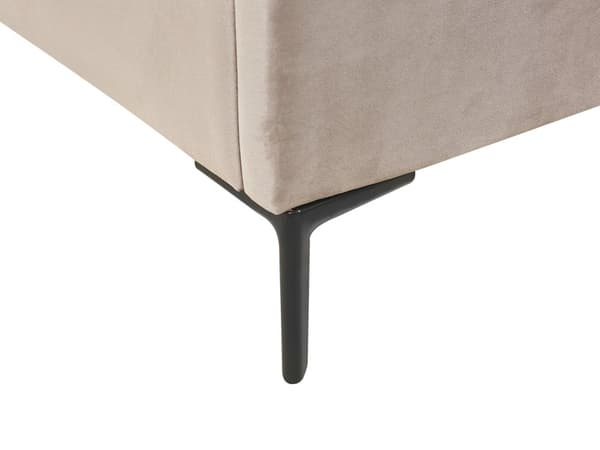 Sengeramme Taupe Velvet 180 x 200 cm Sorte metalben Opbevaringsrum Polstret hovedgærde Soveværelse