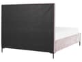 Miniatyrbillede 7 af 11: Sengeramme Pink Velour 160 x 200 cm Sorte metalben Opbevaringsrum Polstret hovedgærde Soveværelse