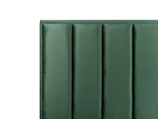 Sengeramme Mørkegrøn fløjl 140 x 200 cm Sorte metalben Opbevaringsrum Polstret hovedgærde Soveværelse