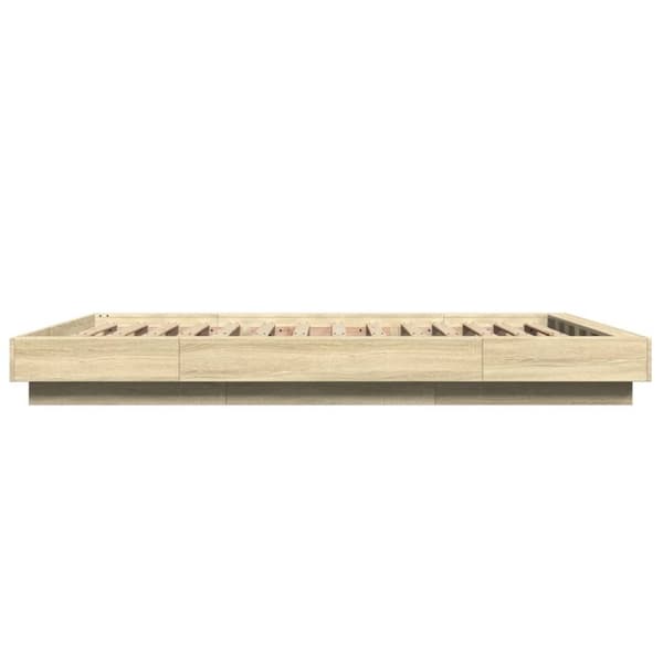 vidaXL Sengeramme sonoma eik 120x190 cm konstruert tre