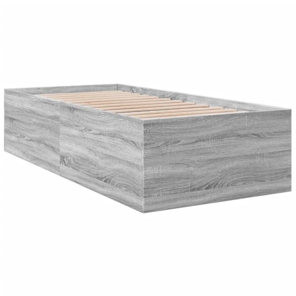 vidaXL sengeramme 75x190 cm konstrueret træ grå sonoma-eg