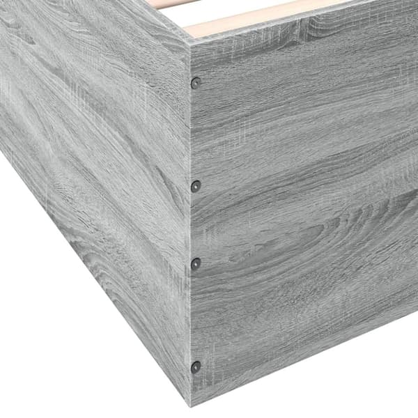 vidaXL sengeramme 75x190 cm konstrueret træ grå sonoma-eg