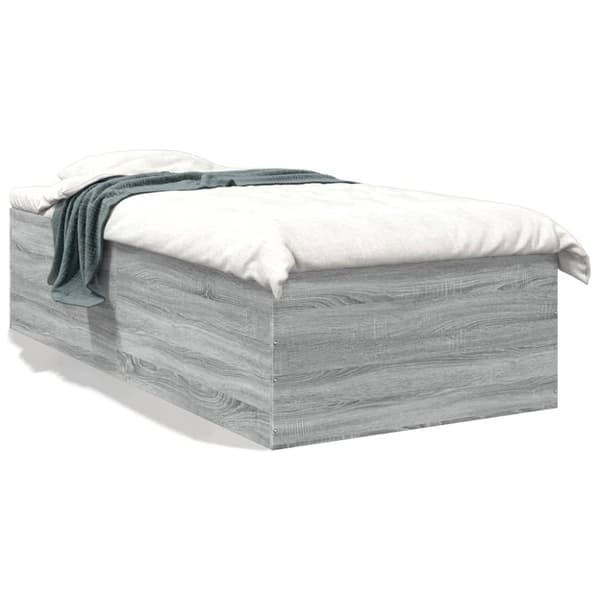 vidaXL sengeramme 75x190 cm konstrueret træ grå sonoma-eg