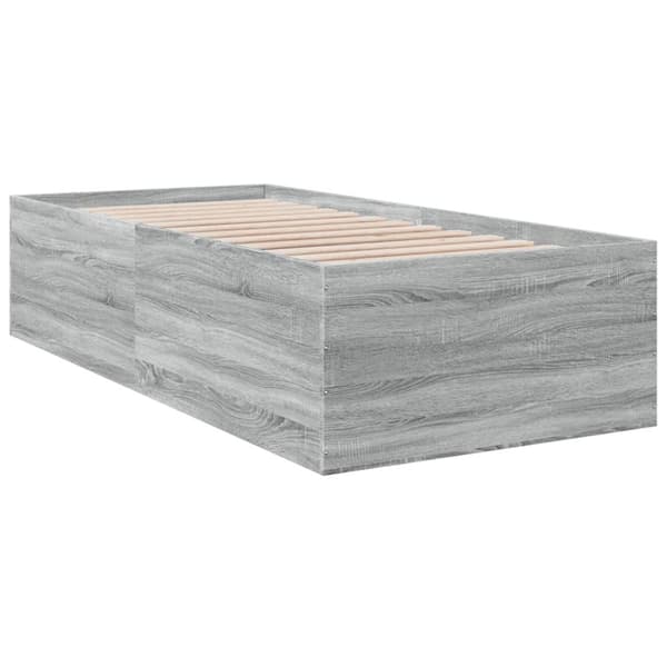vidaXL sengeramme 75x190 cm konstrueret træ grå sonoma-eg