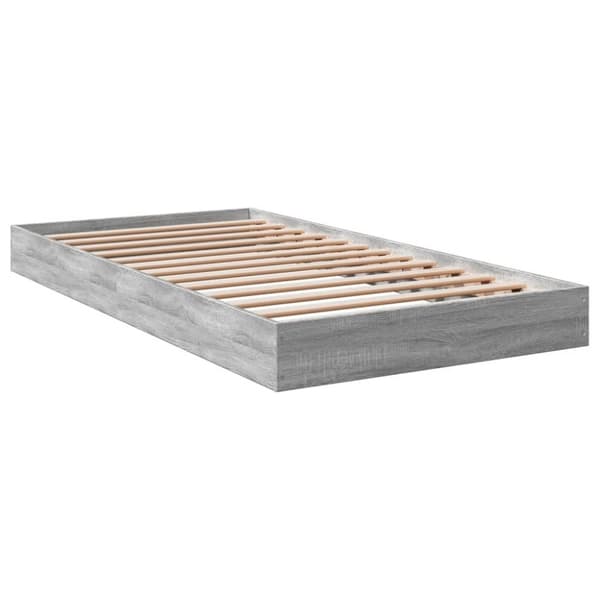 vidaXL Sengeramme grå sonoma 100x200 cm konstruert tre