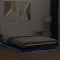 Miniatyrbilde 4 av 11: vidaXL Sengeramme med LED-lys røkt eik 135x190 cm konstruert tre