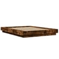 Miniatyrbilde 7 av 11: vidaXL Sengeramme med LED-lys røkt eik 135x190 cm konstruert tre