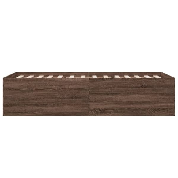 vidaXL Sängynrunko ruskea tammi 90x190 cm tekninen puu