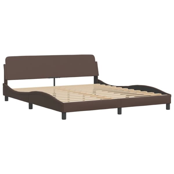 vidaXL sengeramme med LED-lys 100x200 cm kunstlæder brun