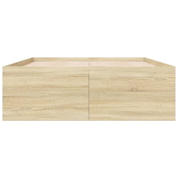 vidaXL sengestel 140x200 cm konstrueret træ sonoma-eg