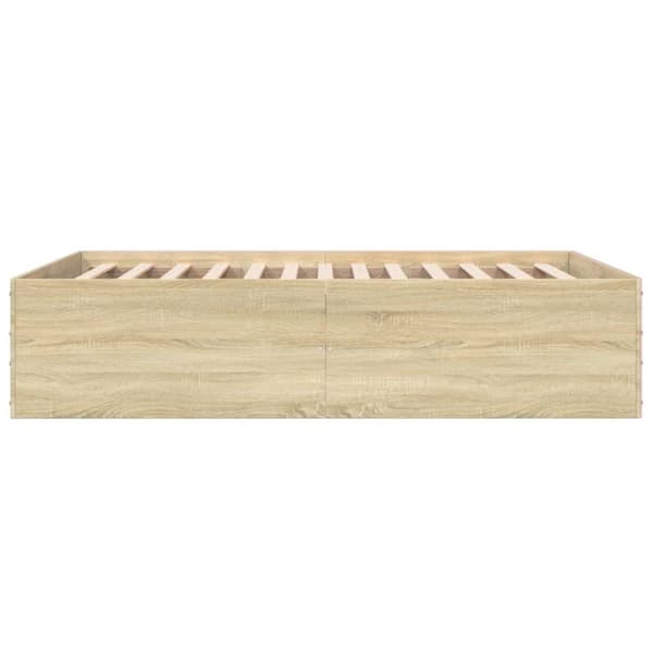 vidaXL sengestel 140x200 cm konstrueret træ sonoma-eg