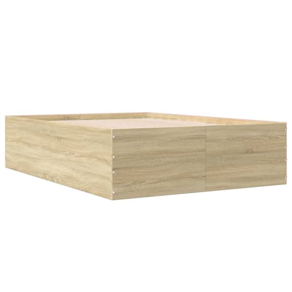 vidaXL sengestel 140x200 cm konstrueret træ sonoma-eg
