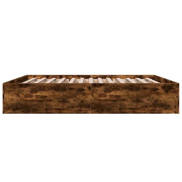 vidaXL sengestel 200x200 cm konstrueret træ røget eg