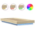 Miniatyrbilde 8 av 11: vidaXL Sengeramme med LED-lys sonoma eik 100x200 cm konstruert tre