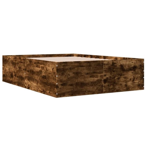 vidaXL Sengeramme røkt eik 140x200 cm konstruert tre