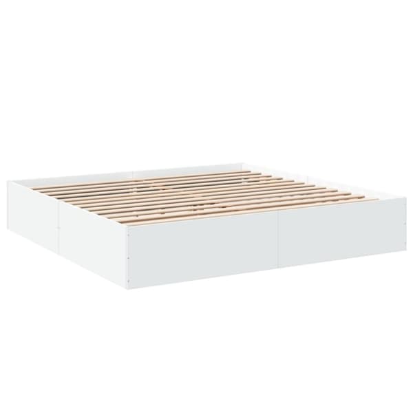 vidaXL Sengeramme hvit 200x200 cm konstruert tre