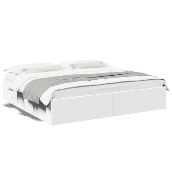 vidaXL Sengeramme hvit 200x200 cm konstruert tre
