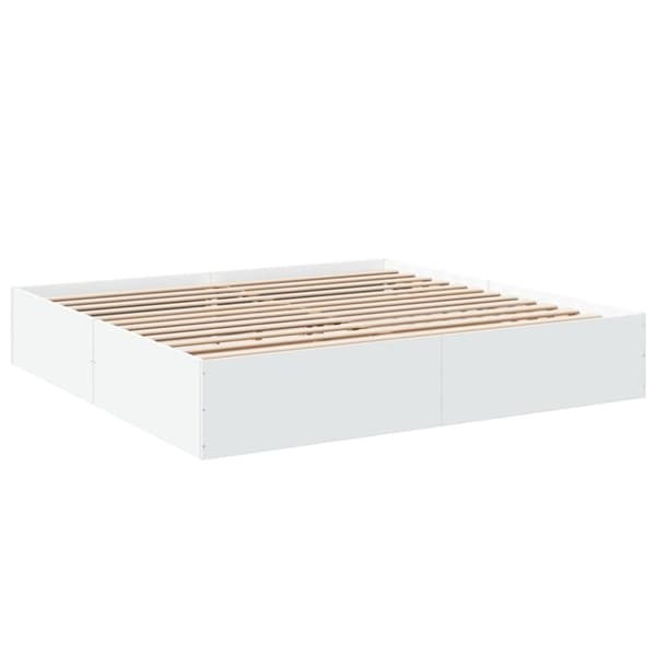vidaXL Sengeramme hvit 200x200 cm konstruert tre