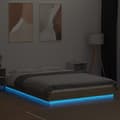 Miniatyrbillede 4 af 11: vidaXL sengeramme med LED-lys 135x190 cm konstrueret træ sonoma-eg