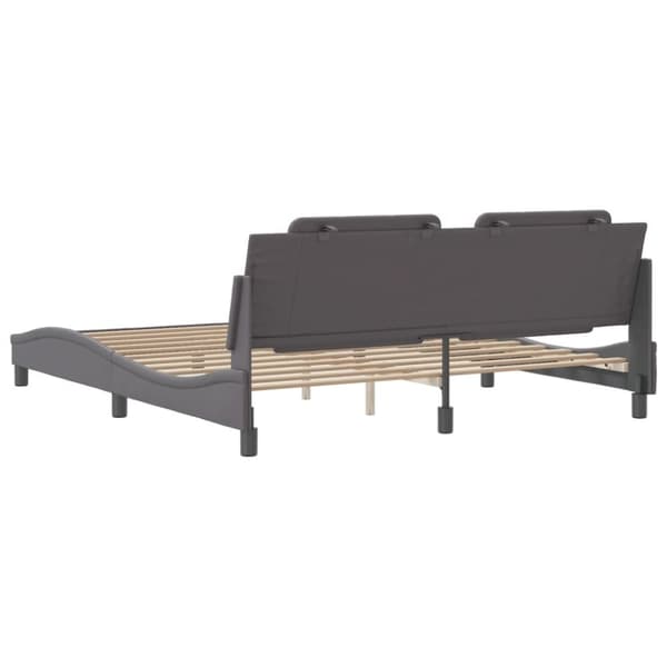 vidaXL sengeramme med sengegavl 180x200 cm kunstlæder grå