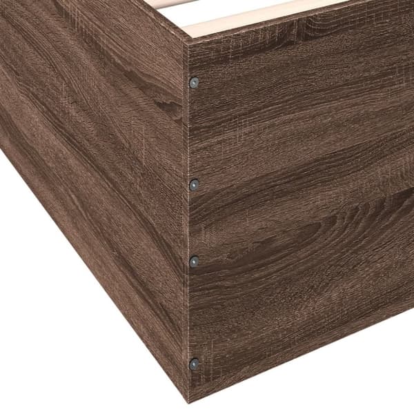 vidaXL Sengeramme brun eik 120x200 cm konstruert tre