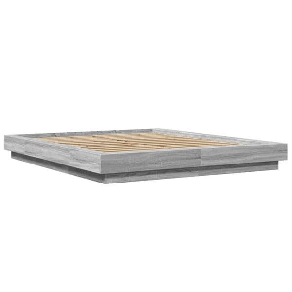 vidaXL Sengeramme grå sonoma 150x200 cm konstruert tre