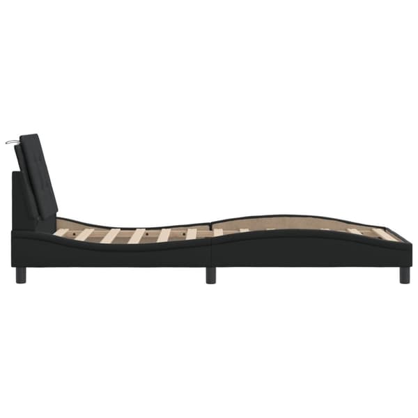 vidaXL sengeramme med sengegavl 90x190 cm kunstlæder sort