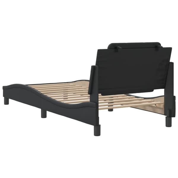 vidaXL sengeramme med sengegavl 90x190 cm kunstlæder sort