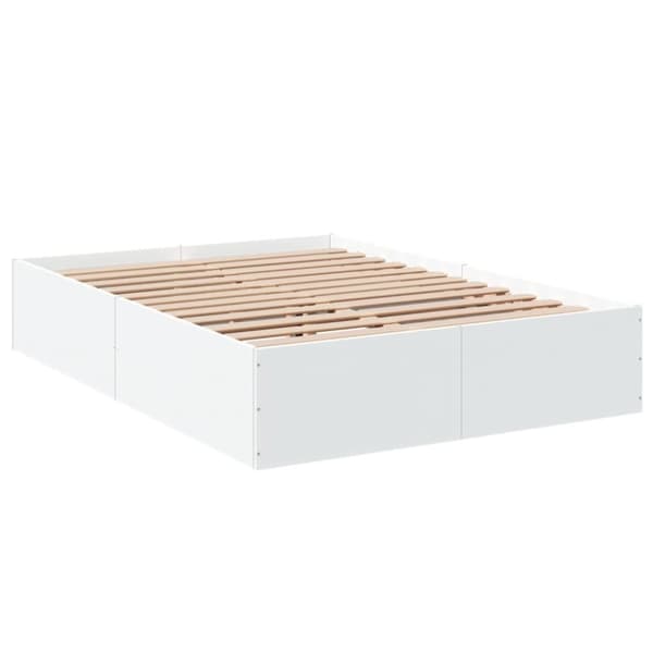 vidaXL Sengeramme hvit 140x200 cm konstruert tre