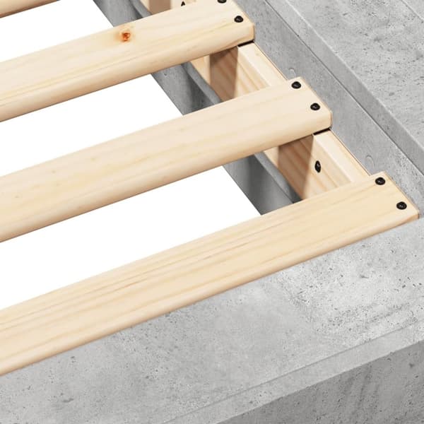 vidaXL Sengeramme betonggrå 120x190 cm konstruert tre