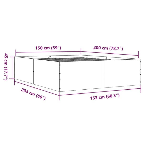 vidaXL Sengeramme svart 150x200 cm konstruert tre