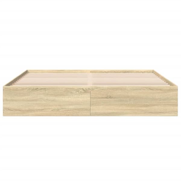 vidaXL Sengeramme sonoma eik 200x200 cm konstruert tre