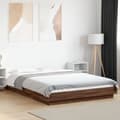 Miniatyrbilde 1 av 11: vidaXL Sengeramme med LED-lys brun eik 135x190 cm konstruert tre