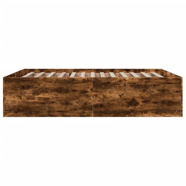 vidaXL Sengeramme røkt eik 150x200 cm konstruert tre