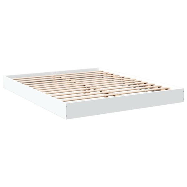 vidaXL Sängram vit 160x200 cm konstruerat trä