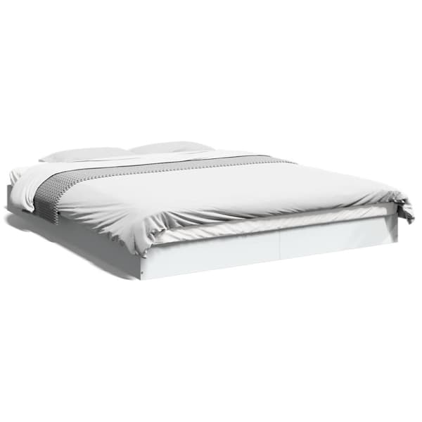 vidaXL Sängram vit 160x200 cm konstruerat trä