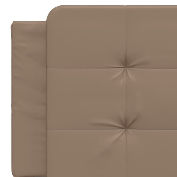 vidaXL sengeramme med LED-lys 160x200 cm kunstlæder cappuccinofarvet