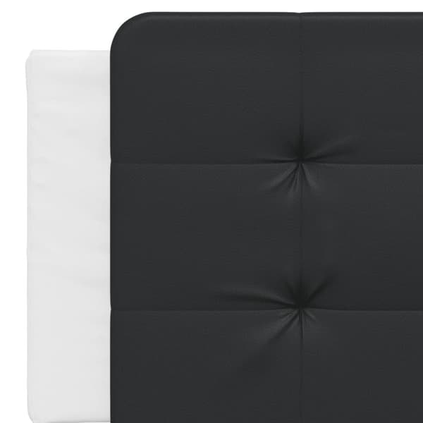 vidaXL Säng med madrass vit och svart 160x200 cm konstläder